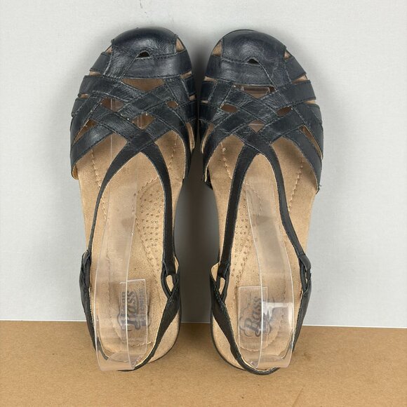 G.H. Bass Delilah Leather Sandals Womens 7.5 Black Leather Closed Toe Slingback - Picture 10 of 11